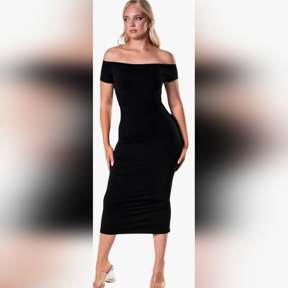 Heyshape Dresses & Skirts - HeyShape Off-Shoulder Shapewear Split Dress NWOT #422